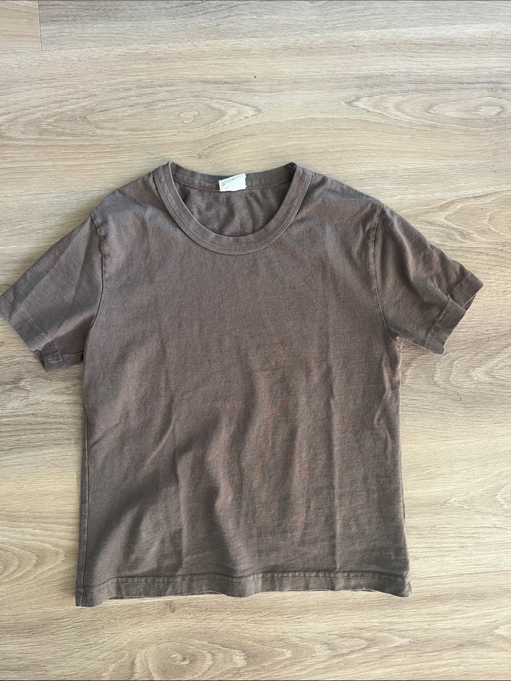 Everybody World perfect fit cotton Short Sleeve Crewneck Tee light brown